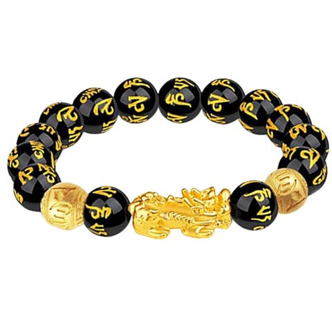 Feng Shui Black Obsidian Wealth Bracelet - Wealth, Abundance, Prosperity