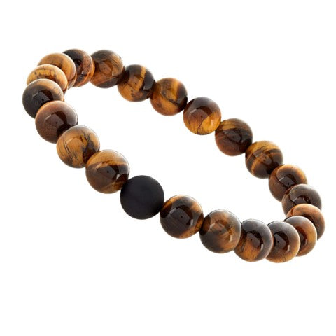 Feng Shui Tiger-eye crystal double power bead bracelet