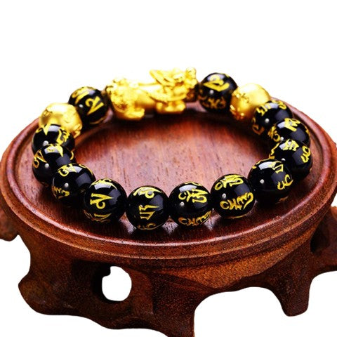 Feng Shui Black Obsidian Wealth Bracelet - Wealth, Abundance, Prosperity