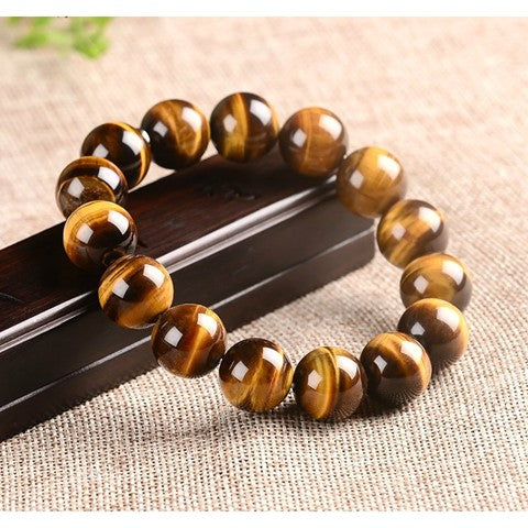 Feng Shui Tiger-eye crystal double power bead bracelet