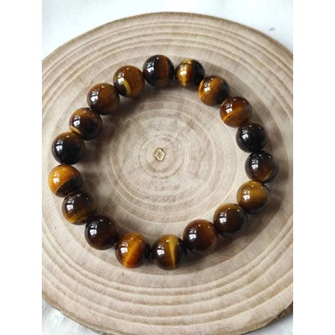 Feng Shui Tiger-eye crystal double power bead bracelet