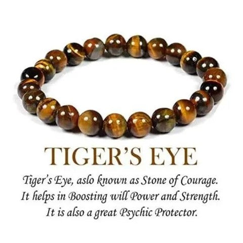 Feng Shui Tiger-eye crystal double power bead bracelet