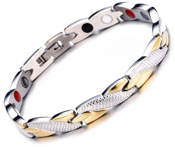 Magnetic Therapy Women's Crystal Bracelet - 4 in 1 Silver-Gold